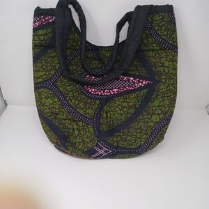Stylish Green and Pink Tote Bag